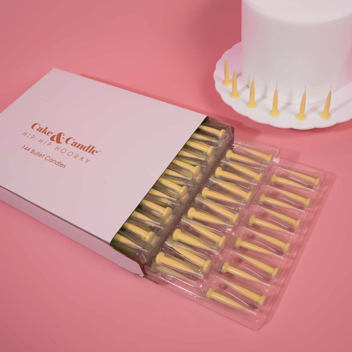 LEMON YELLOW  Bullet Candles (Pack of 144)