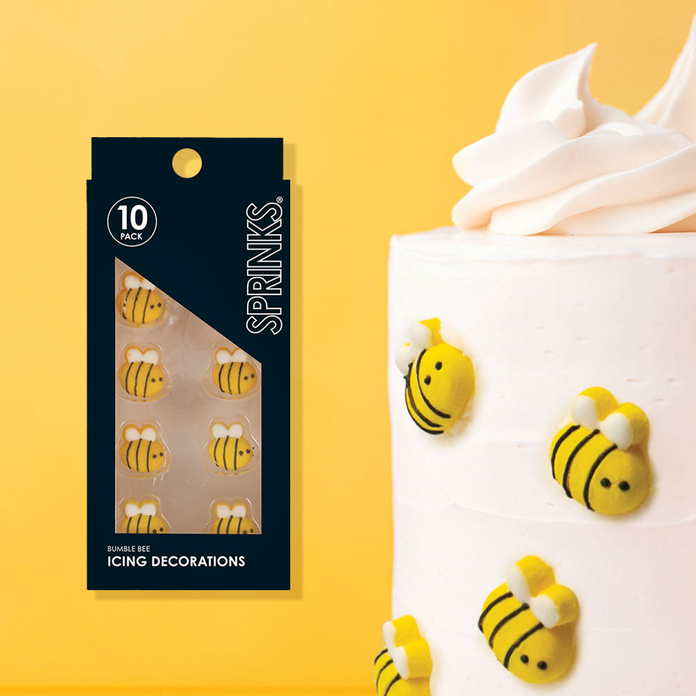 SPRINKS Icing Decorations - BUMBLE BEE (10 pieces)