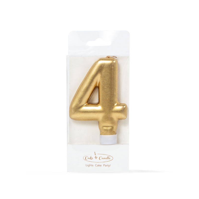 GOLD Candle - NUMBER 4