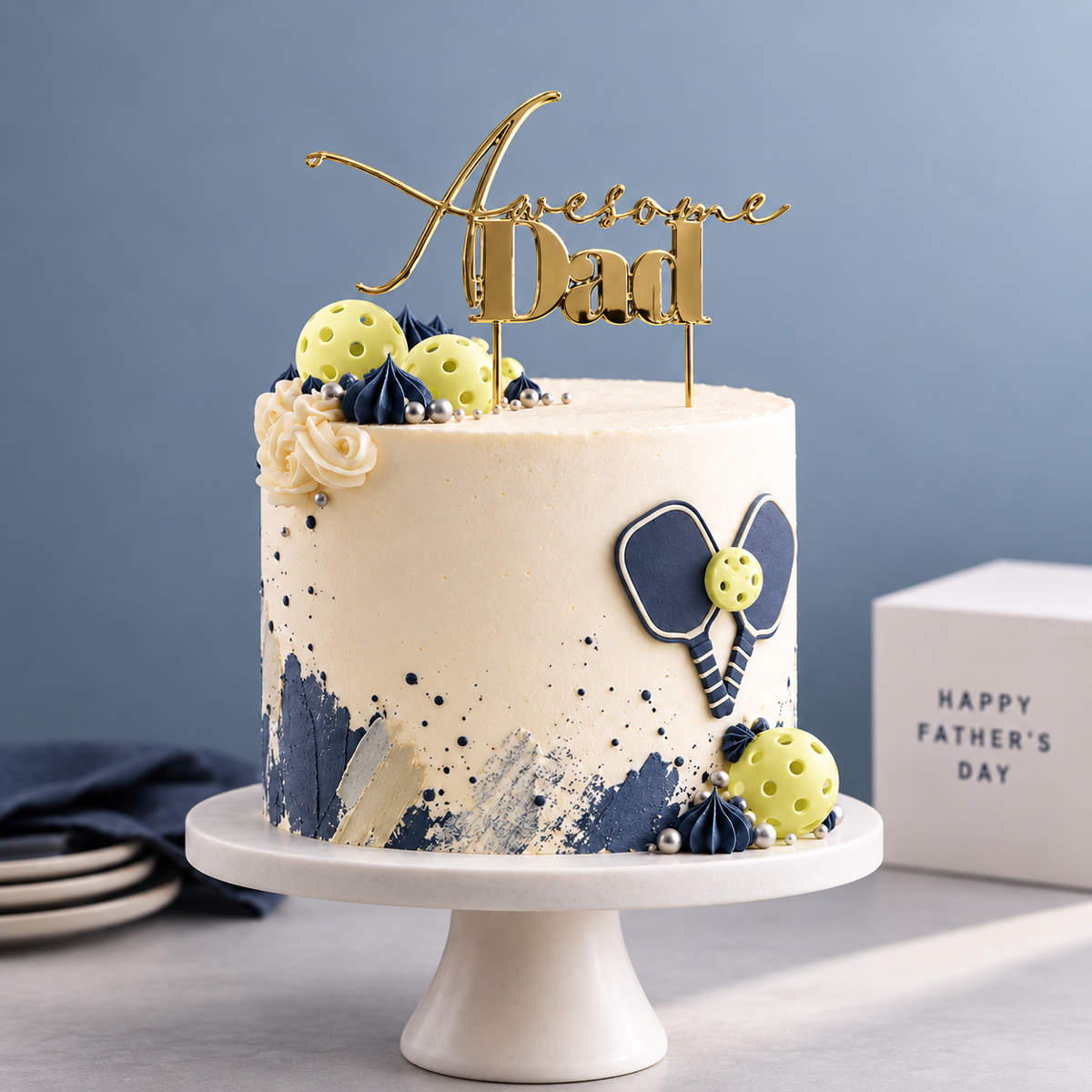 GOLD Metal Cake Topper - AWESOME DAD