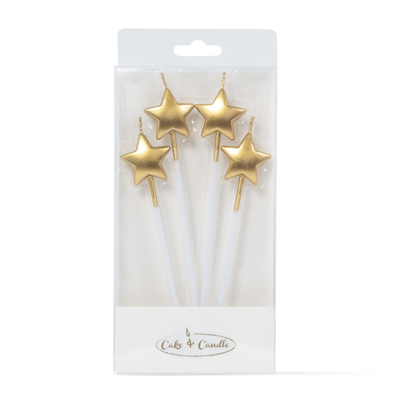 GOLD Star Candle Picks (4 pack)