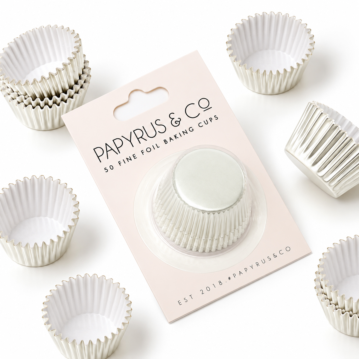 Mini WHITE Foil Baking Cups (50 pack) - 35mm Base
