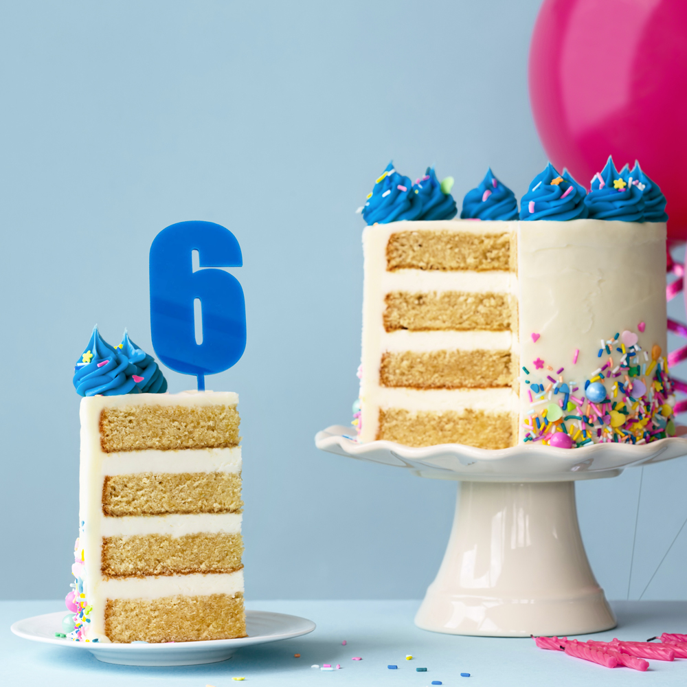 Mega NUMBER 6 Cake Topper - BLUE