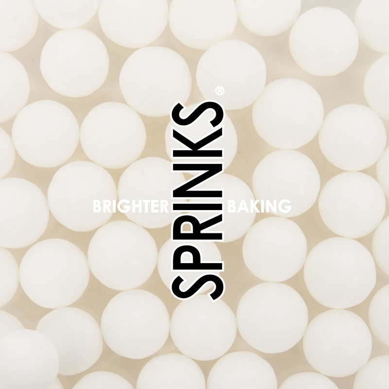 500g Cachous Pearl Beads MATTE WHITE 10mm - by Sprinks