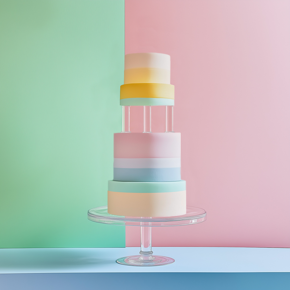 Acrylic CAKE PILLARS (Set of 4) - 15cm