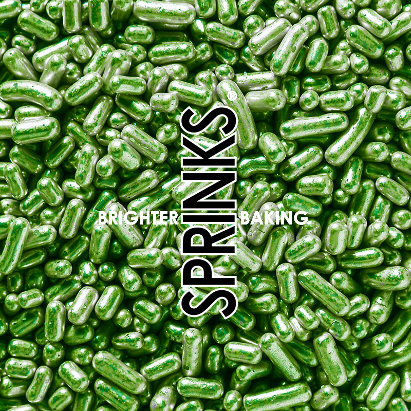 500g METALLIC GREEN Jimmies 1mm - by Sprinks