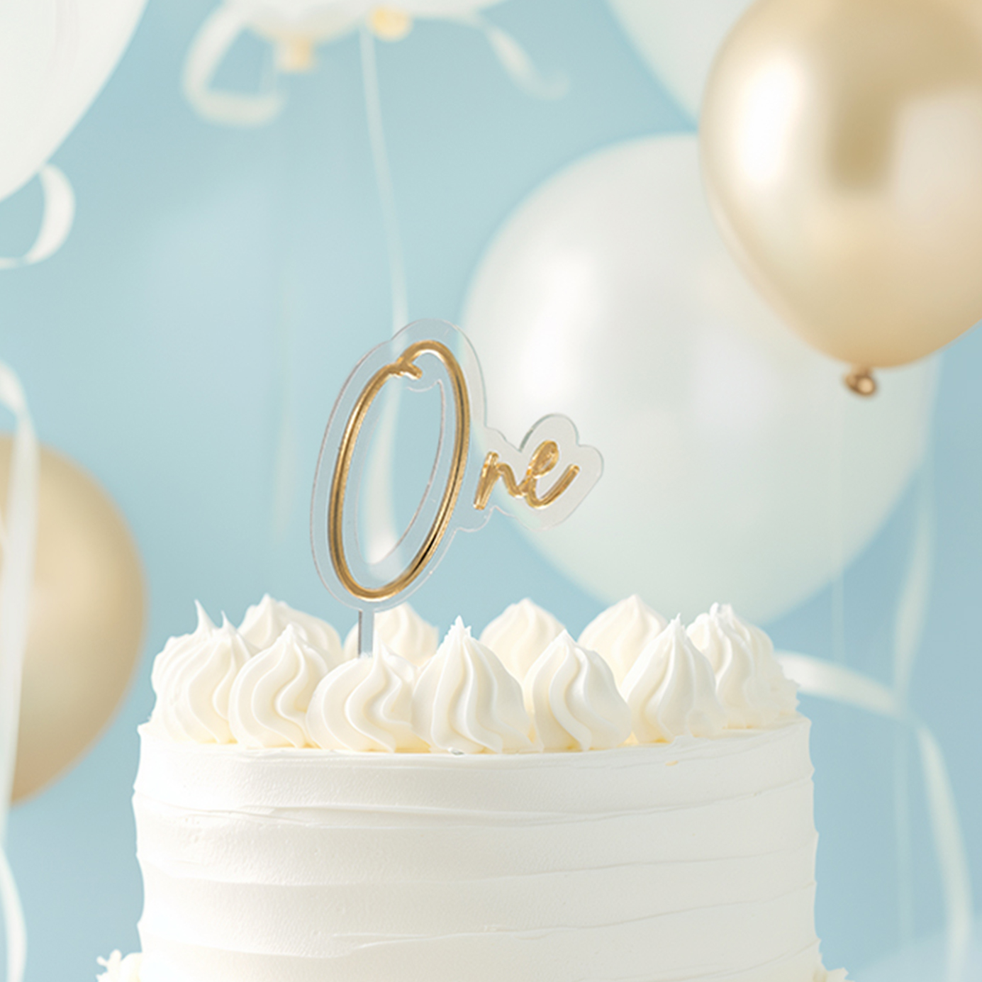 GOLD / CLEAR Layered Cake Topper - ONE
