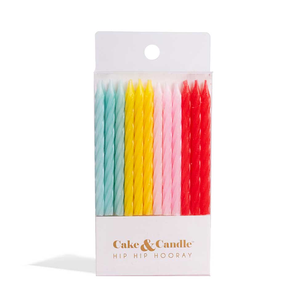 8cm FUN COMBO Spiral Candles (Pack of 24)