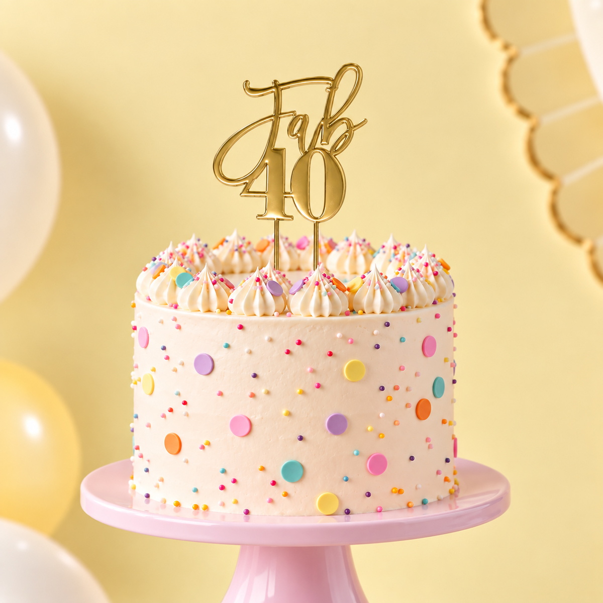 GOLD Plated Cake Topper - FAB 40