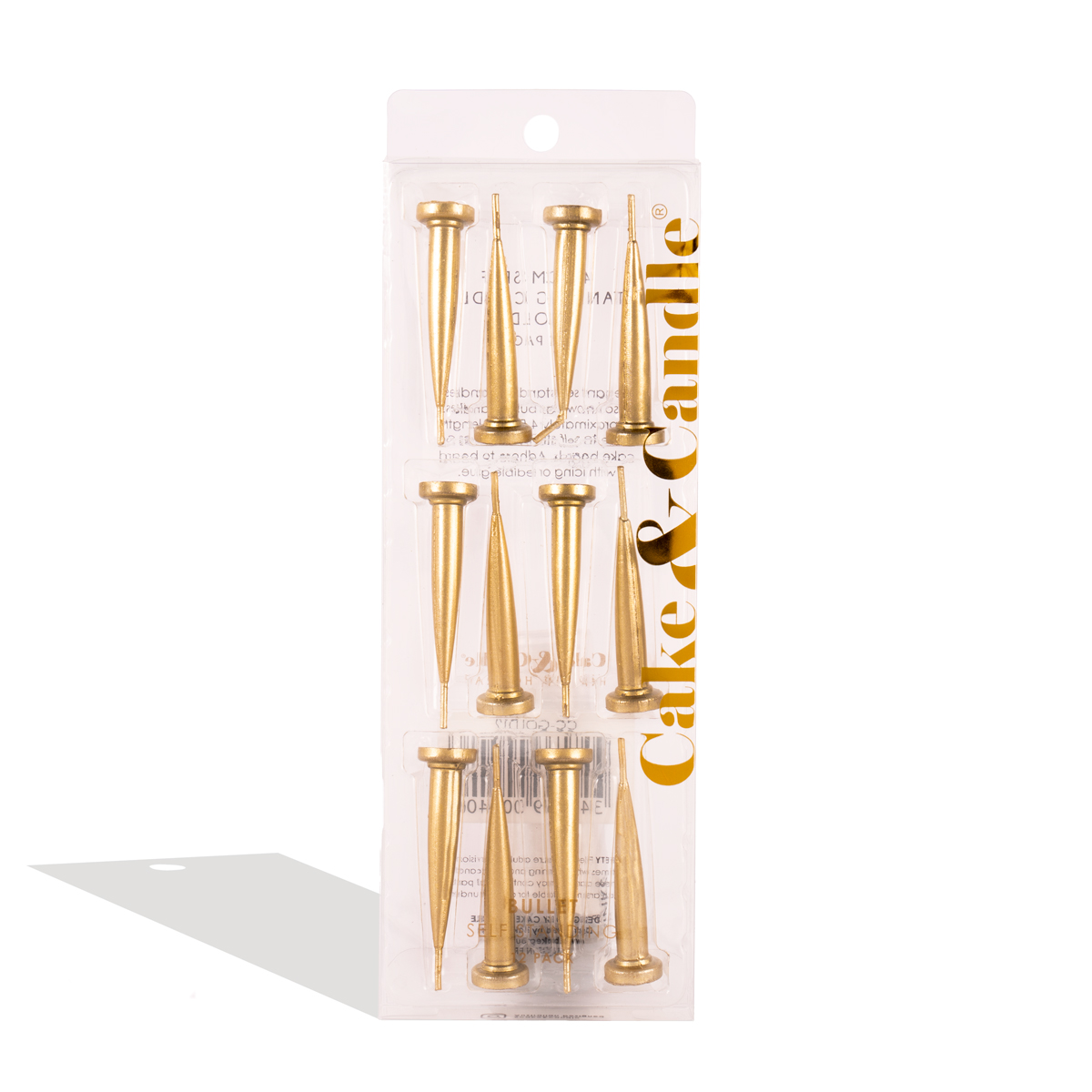 GOLD Bullet Candles (Pack of 12)