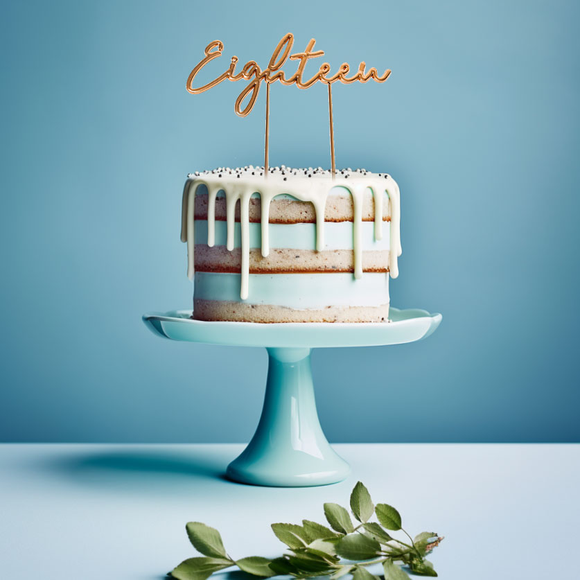 ROSE GOLD Plated Cake Topper - EIGHTEEN
