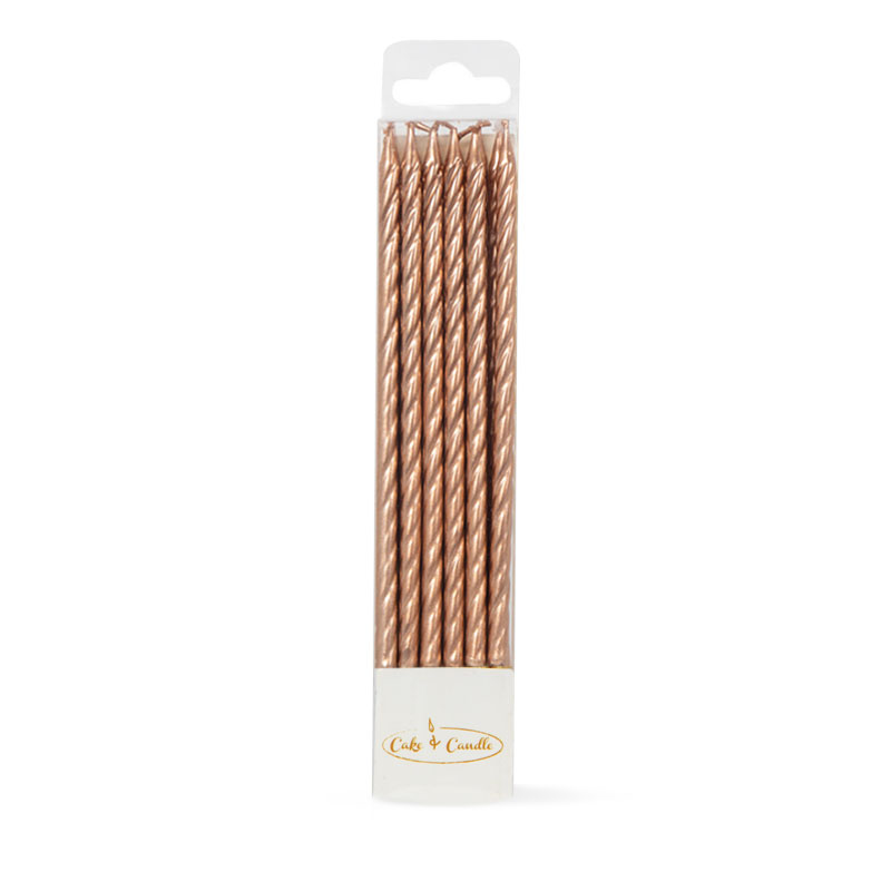 SPIRAL Cake Candles GOLD (Pack of 12)