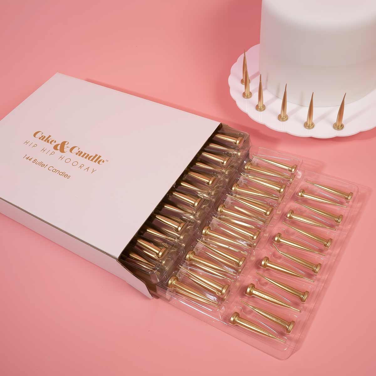 GOLD Bullet Candles (Pack of 144)