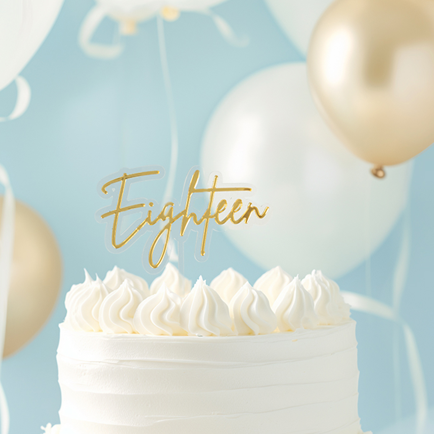 GOLD / CLEAR Layered Cake Topper - EIGHTEEN