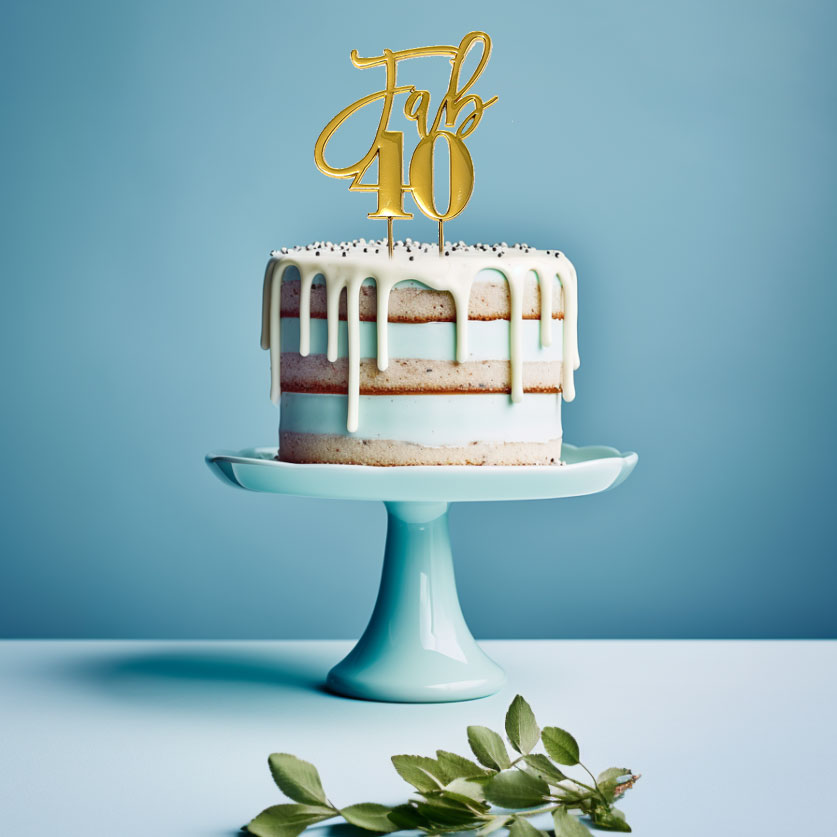 GOLD Plated Cake Topper - FAB 40