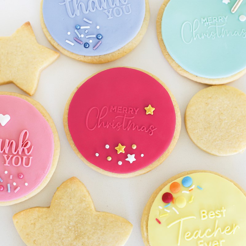 Cookie Embosser Stamp - MERRY CHRISTMAS 2