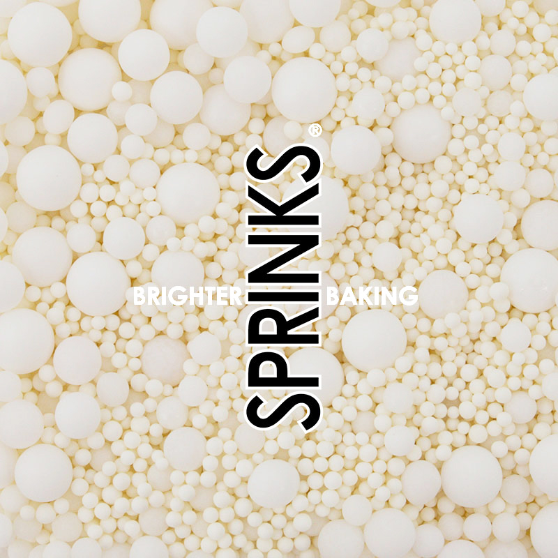 500g WHITE BUBBLE BUBBLE Sprinkles - by Sprinks