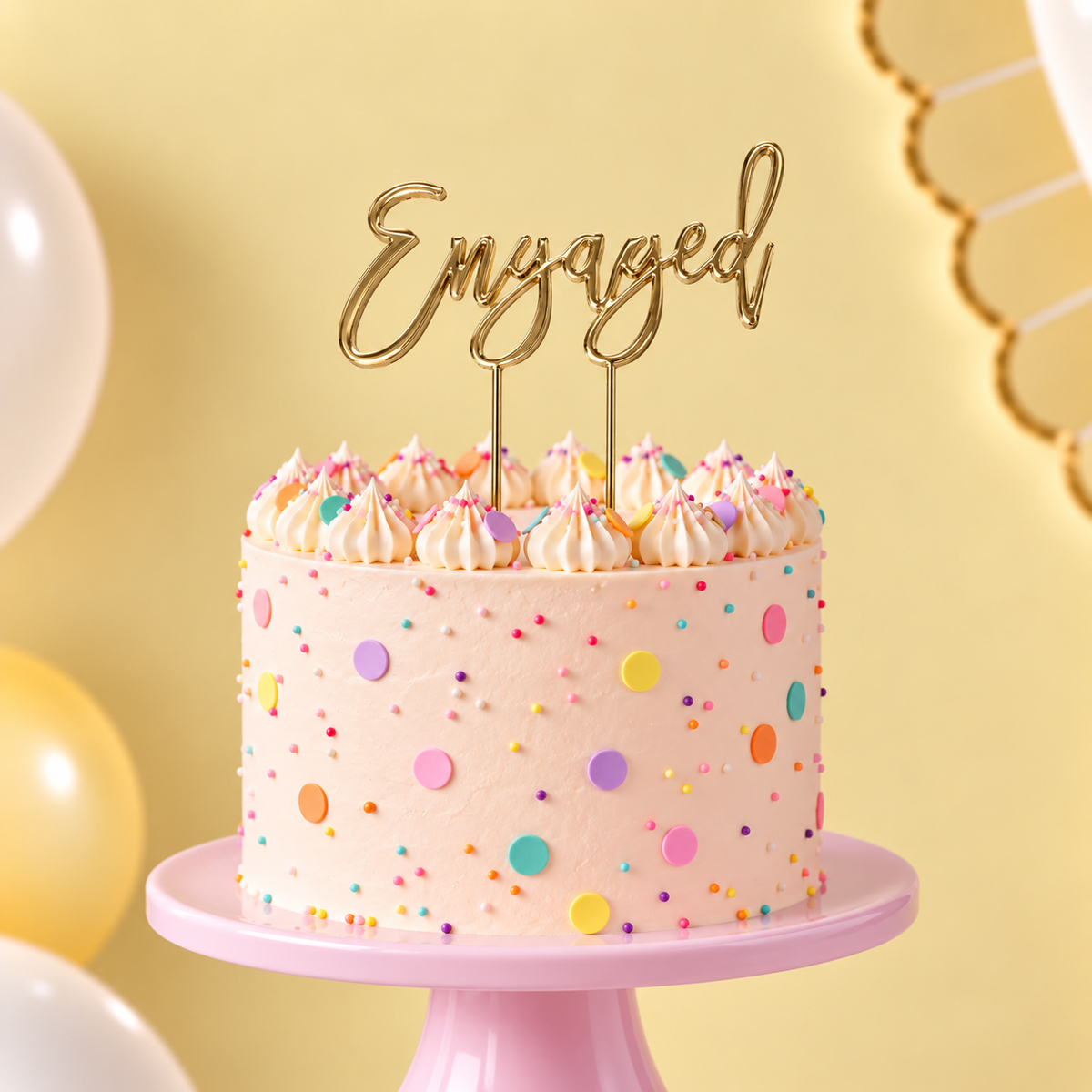 GOLD Plated Cake Topper - ENGAGED