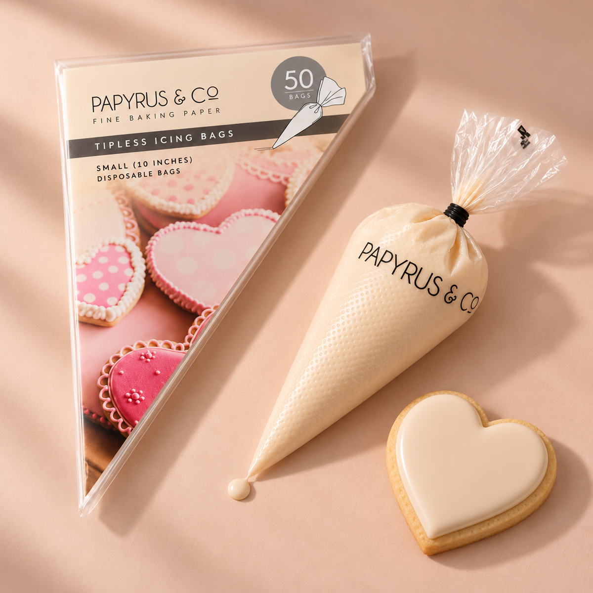 PAPYRUS Tipless Icing Bags - SMALL 10 (Pack of 50)