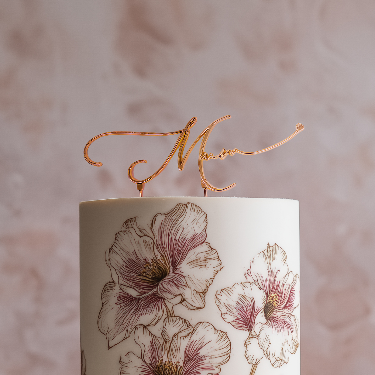 ROSE GOLD Metal Cake Topper - MUM