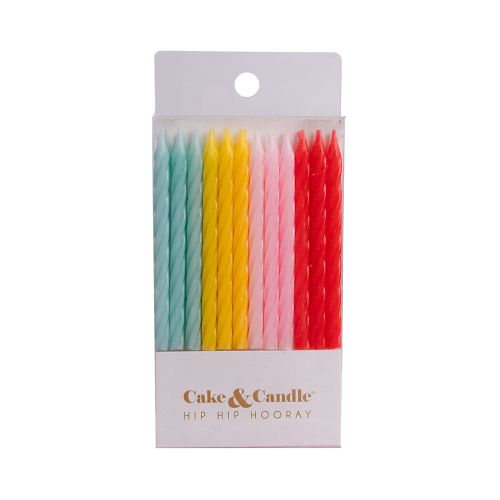 8cm FUN COMBO Spiral Candles (Pack of 24)
