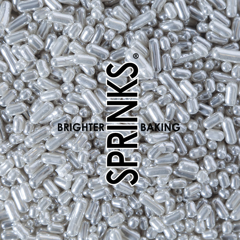 500g METALLIC SILVER Jimmies 1mm - by Sprinks