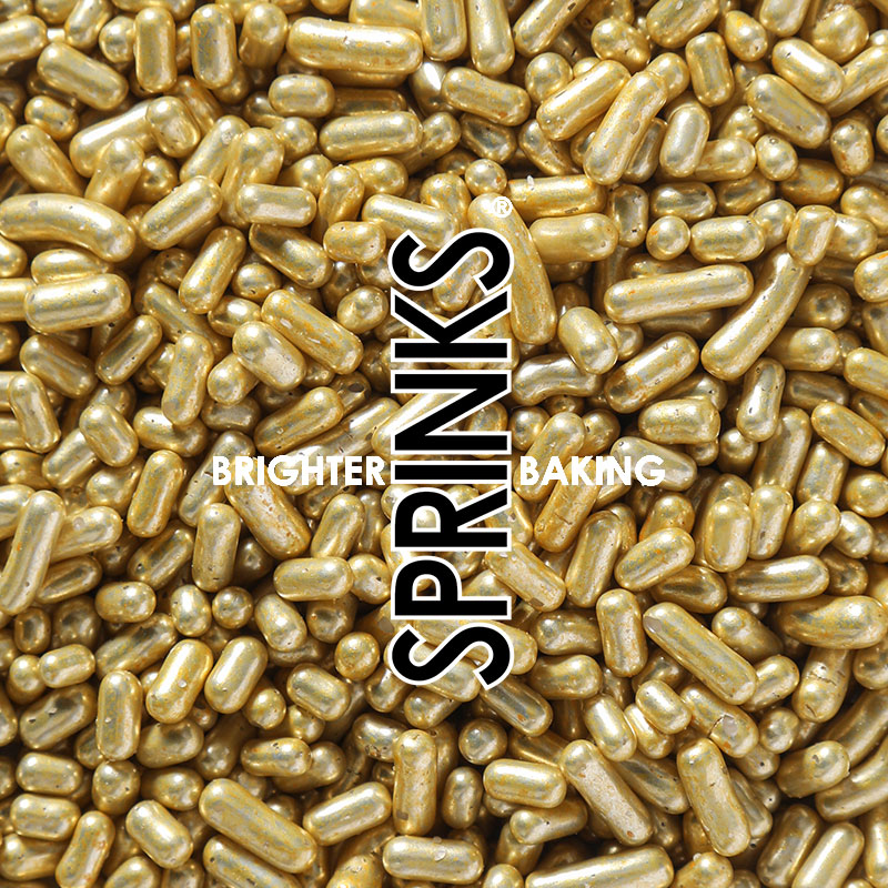 500g METALLIC GOLD Jimmies 1mm - by Sprinks