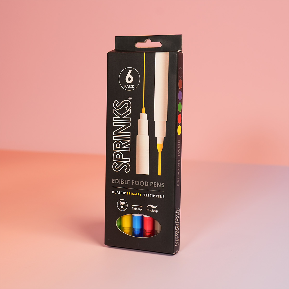 SPRINKS Edible Food Pen Set - PRIMARY PACK (Pack of 6)
