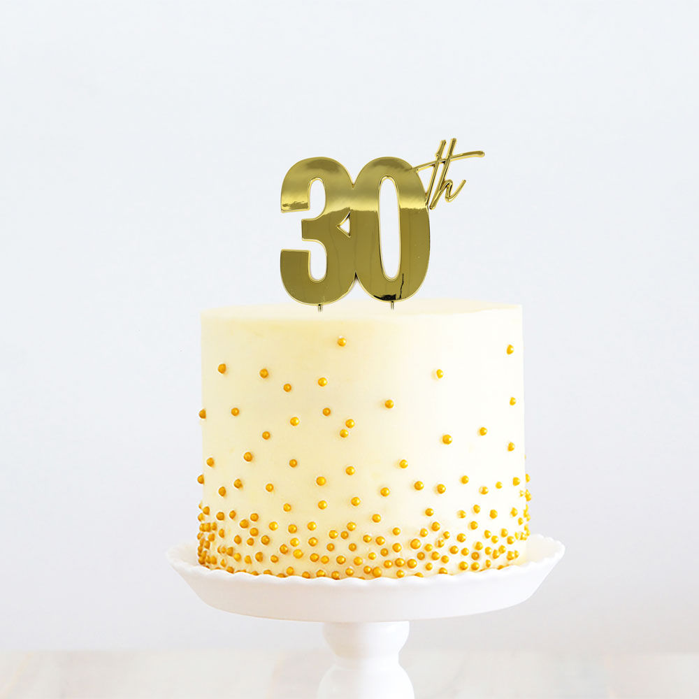 GOLD Metal Cake Topper - 30th