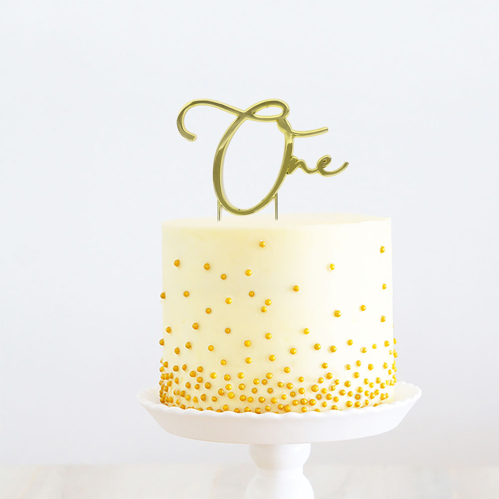 GOLD Metal Cake Topper - ONE