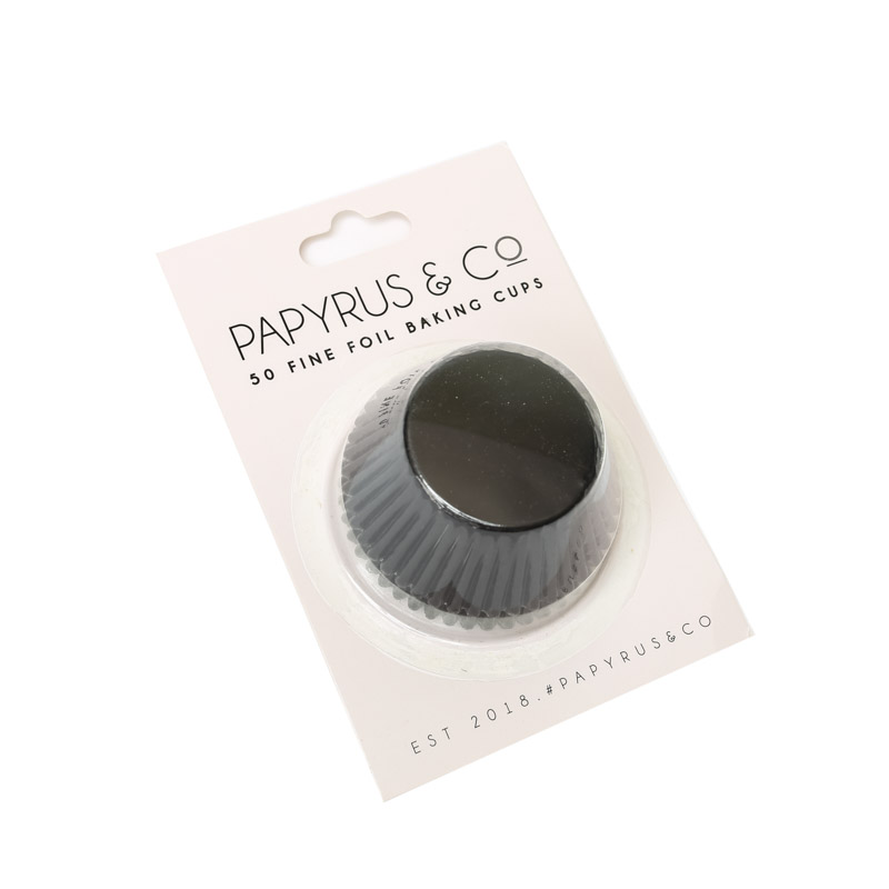 Standard BLACK Foil Baking Cups (50 pack) - 50mm Base