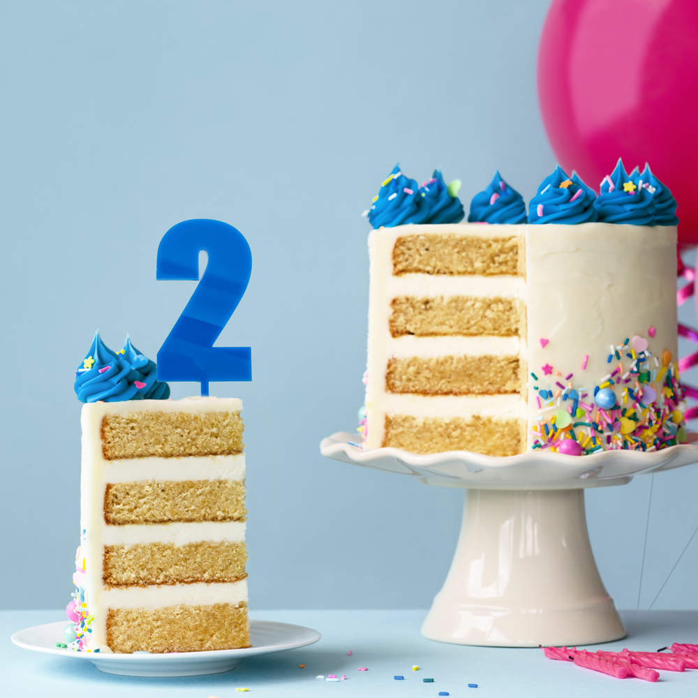 Mega NUMBER 2 Cake Topper - BLUE