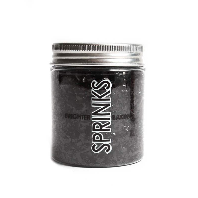 BLACK Glitter Flakes (25g) - by Sprinks