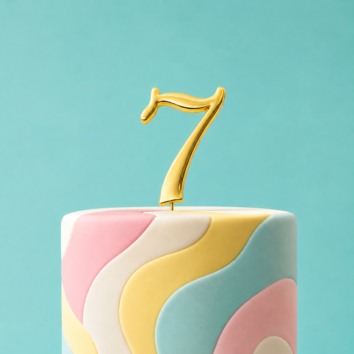 GOLD Cake Topper (7cm) - NUMBER 7