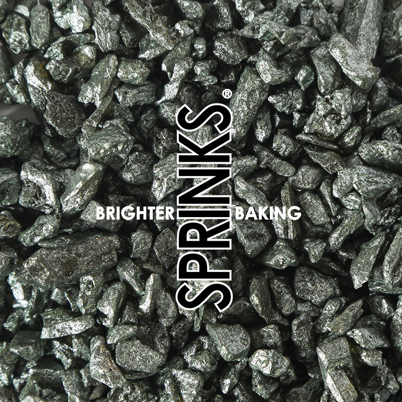 500g GUNMETAL Large Rock Sugar Sprinkles - by Sprinks