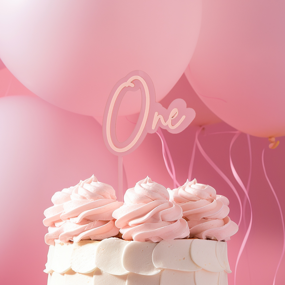 PINK OPAQUE / PINK Layered Cake Topper - ONE