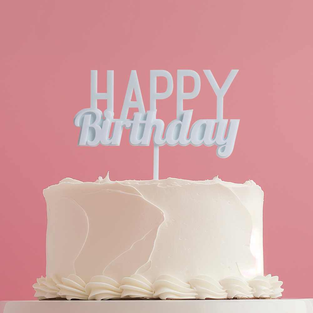 MILKSHAKE Happy Birthday Cake Topper - BUBBLE GUM