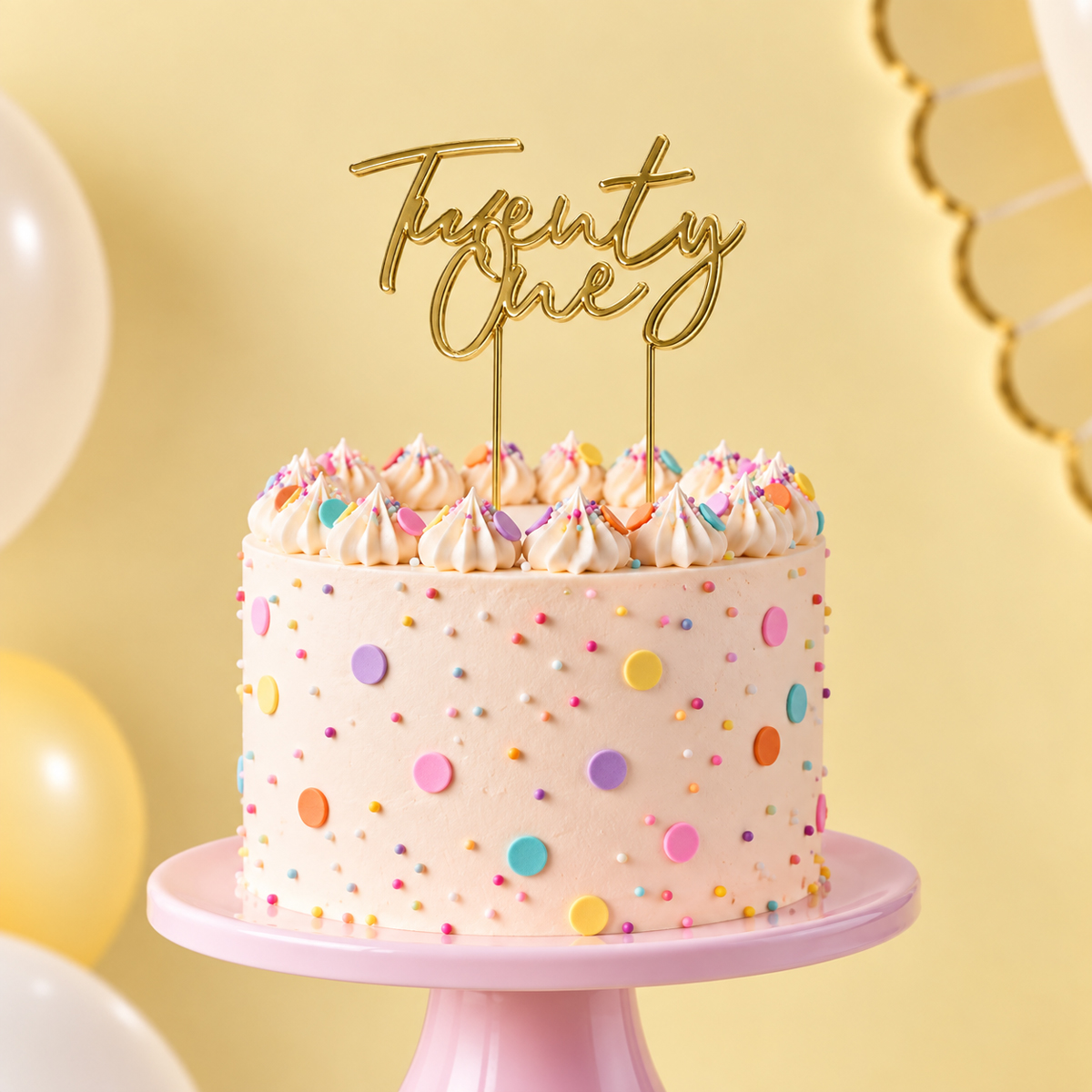 GOLD Plated Cake Topper - TWENTY ONE