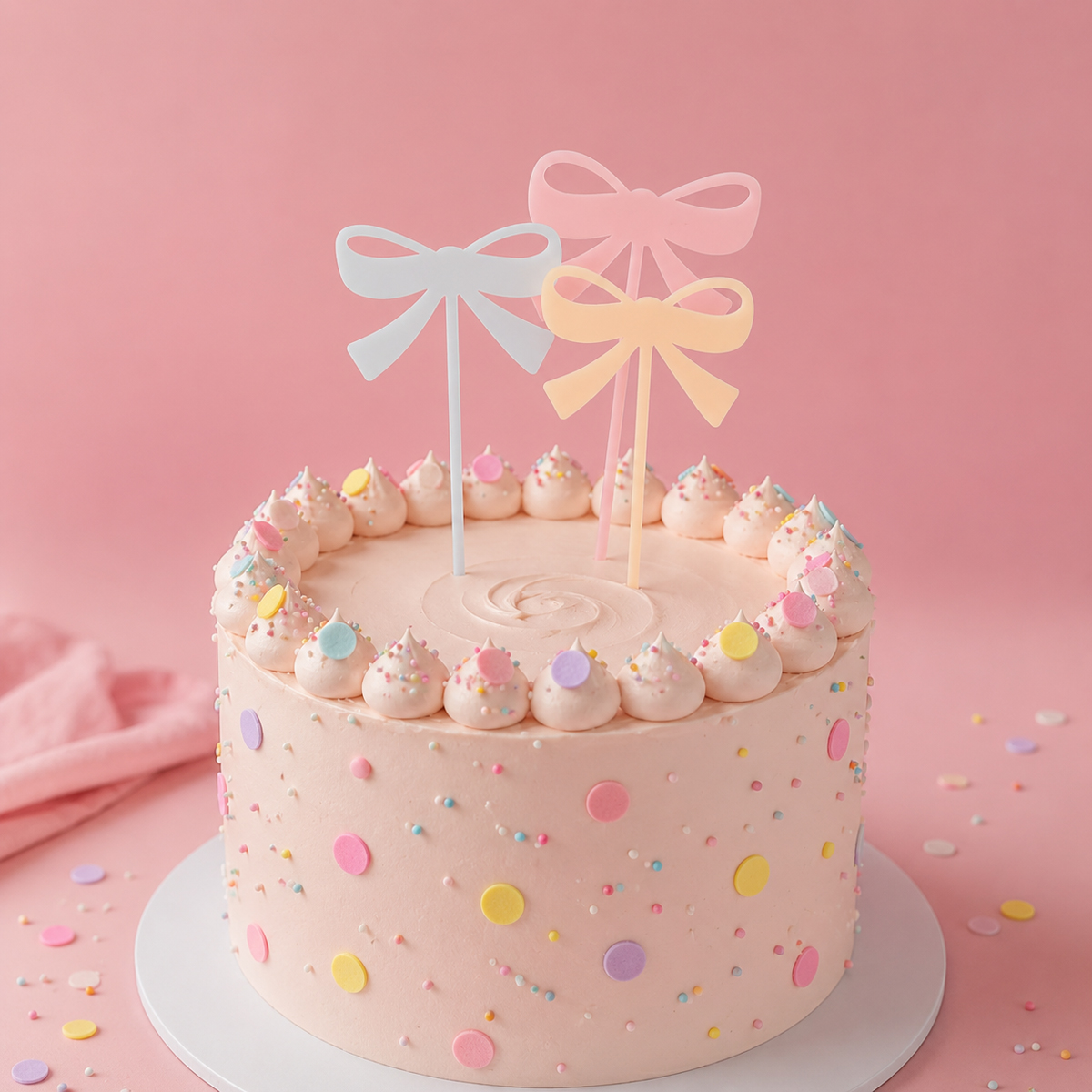 MILKSHAKE BOWS Cake Topper - MIXED (3 Bows)