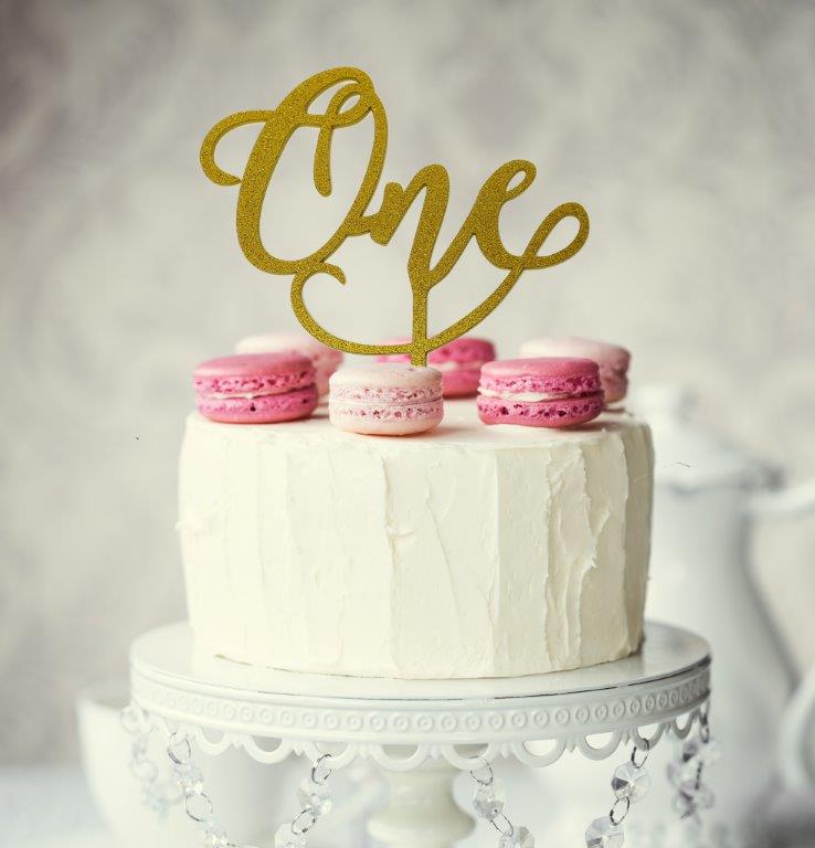 Number ONE Cake Topper (Gold)