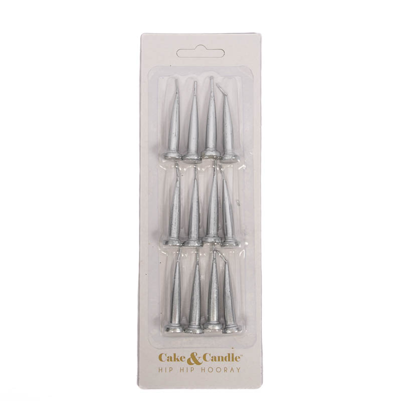 SILVER Bullet Candles (Pack of 12)