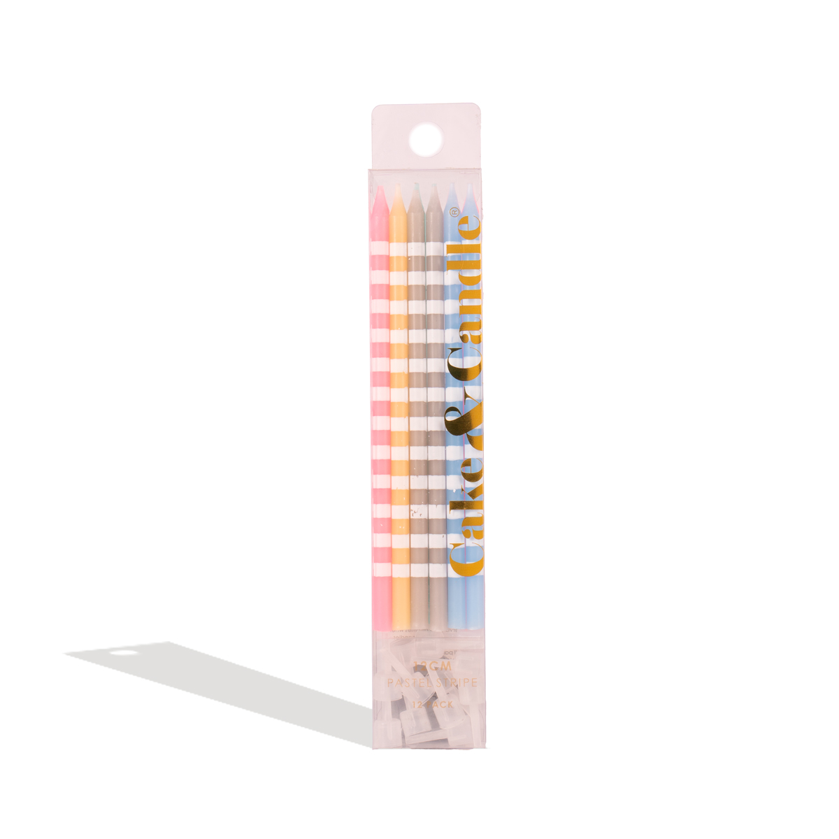 PASTEL STRIPED Cake Candles (Pack of 12)