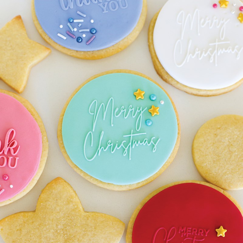Cookie Embosser Stamp - MERRY CHRISTMAS 1