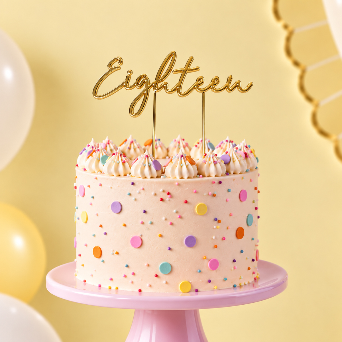GOLD Plated Cake Topper - EIGHTEEN