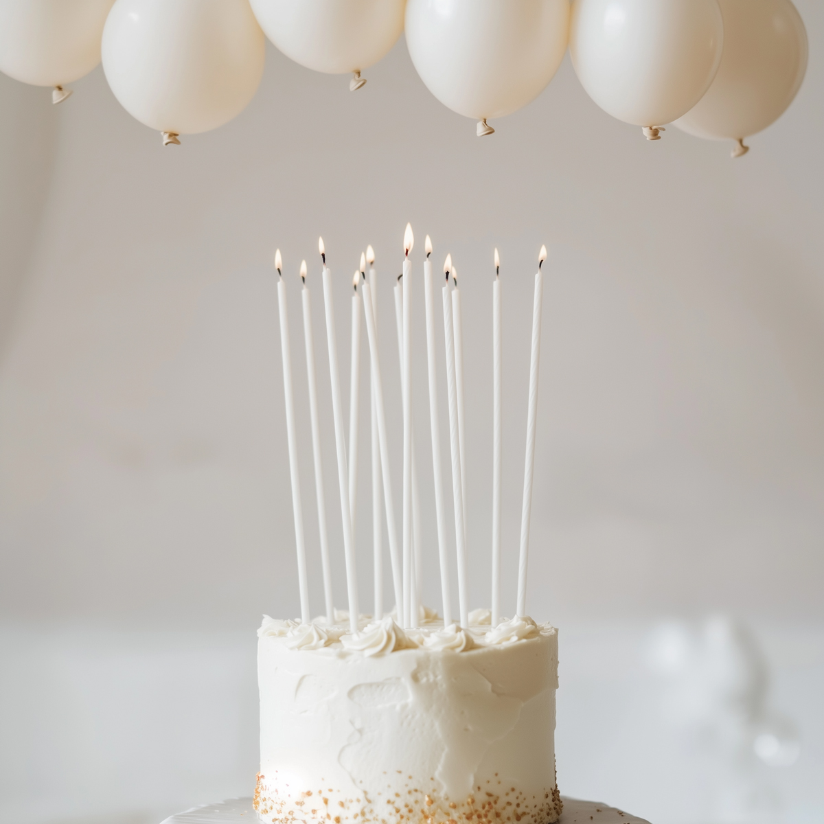 20cm FINE SPIRAL Cake Candles WHITE (Pack of 16)