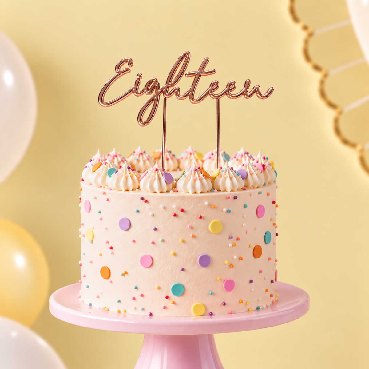 ROSE GOLD Plated Cake Topper - EIGHTEEN
