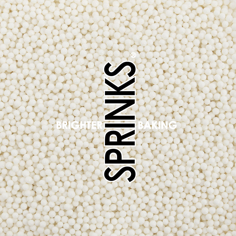500g Cachous Pearl Beads MATTE WHITE 2mm - by Sprinks