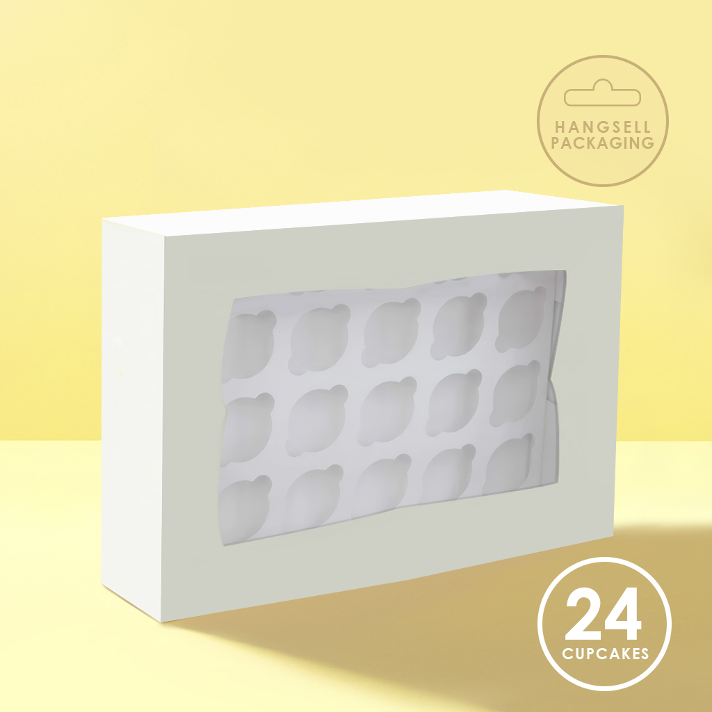 HANGSELL Cupcake Box with PVC Window (holds 24 cupcakes)