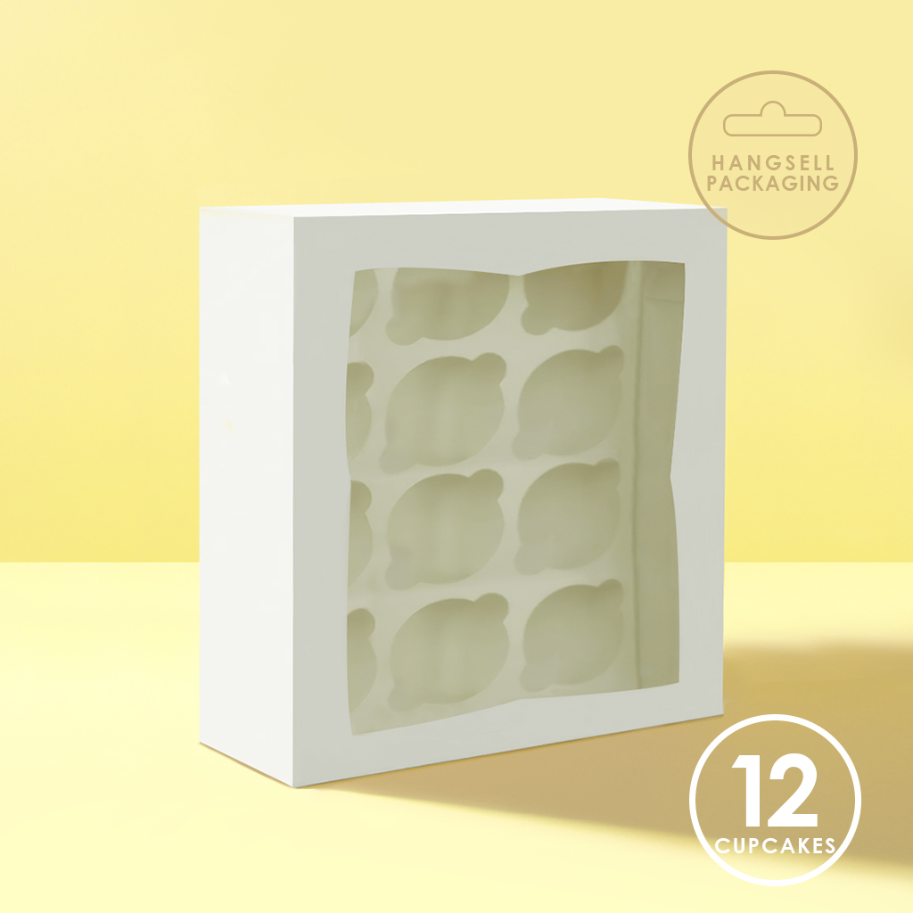 PAPYRUS Hangsell Cupcake Box with PVC Window (holds 12 cupcakes)
