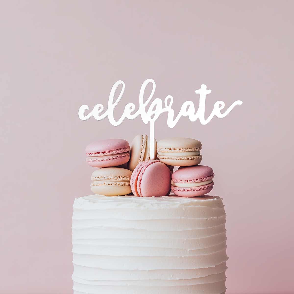 CELEBRATE Cake Topper (White)